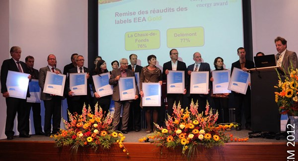 Remise du label Cité de l'énergie - Le 20 octobre 2012, remise du label Cité de l'énergie à La Chaux-de-Fond