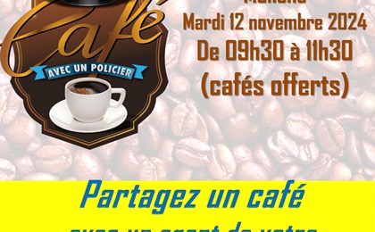 Café avec un policier à la déchetterie des Crêts à Mollens